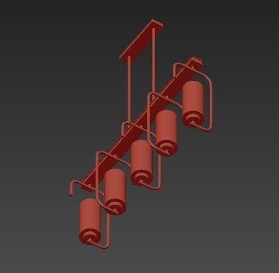 Holden 5  Light Aged Brass Linear Pendant 3D model_3