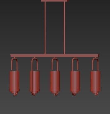 Holden 5  Light Aged Brass Linear Pendant 3D model_1