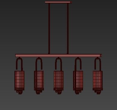 Holden 5  Light Aged Brass Linear Pendant 3D model_2
