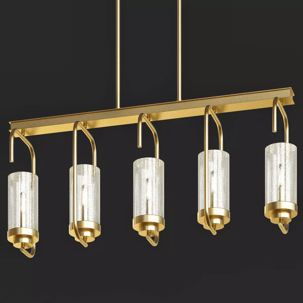 Holden 5  Light Aged Brass Linear Pendant 3D model_0