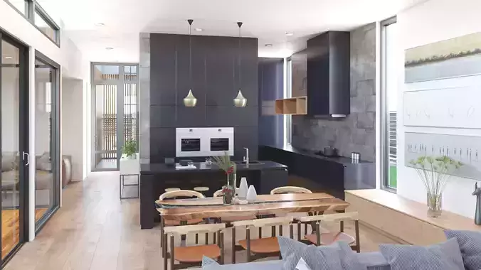 Modern Interior Exterior Courtyard House