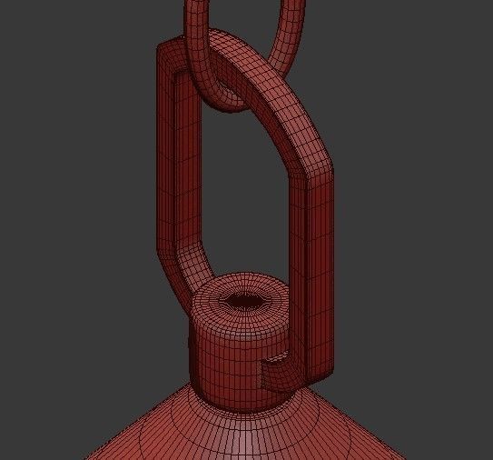 6 Light Washed Gold Chandelier 3D model_4