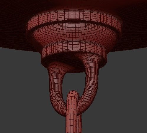 6 Light Washed Gold Chandelier 3D model_6