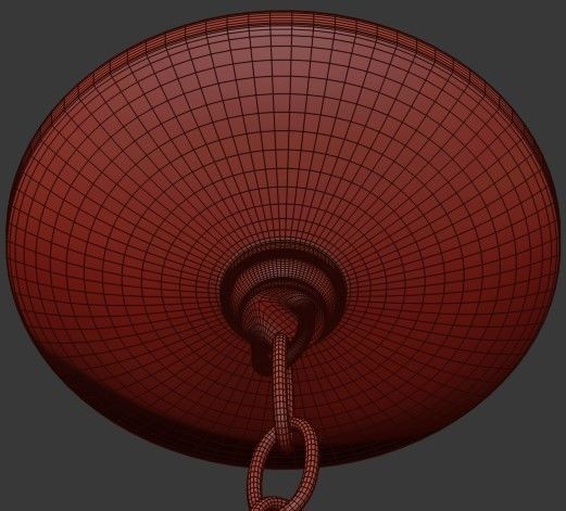 6 Light Washed Gold Chandelier 3D model_5