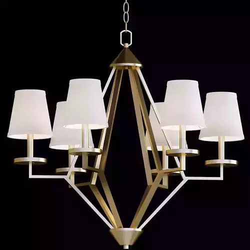 6 Light Washed Gold Chandelier