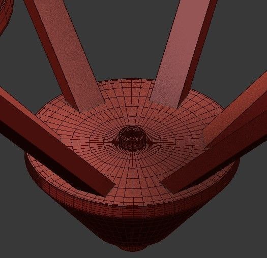 6 Light Washed Gold Chandelier 3D model_7