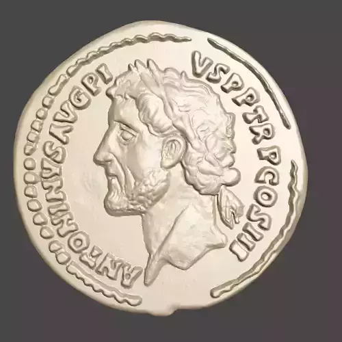  ANTONINUS PIUS AUREUS ROME AU50-53 GOLD RIC108C 3D print model