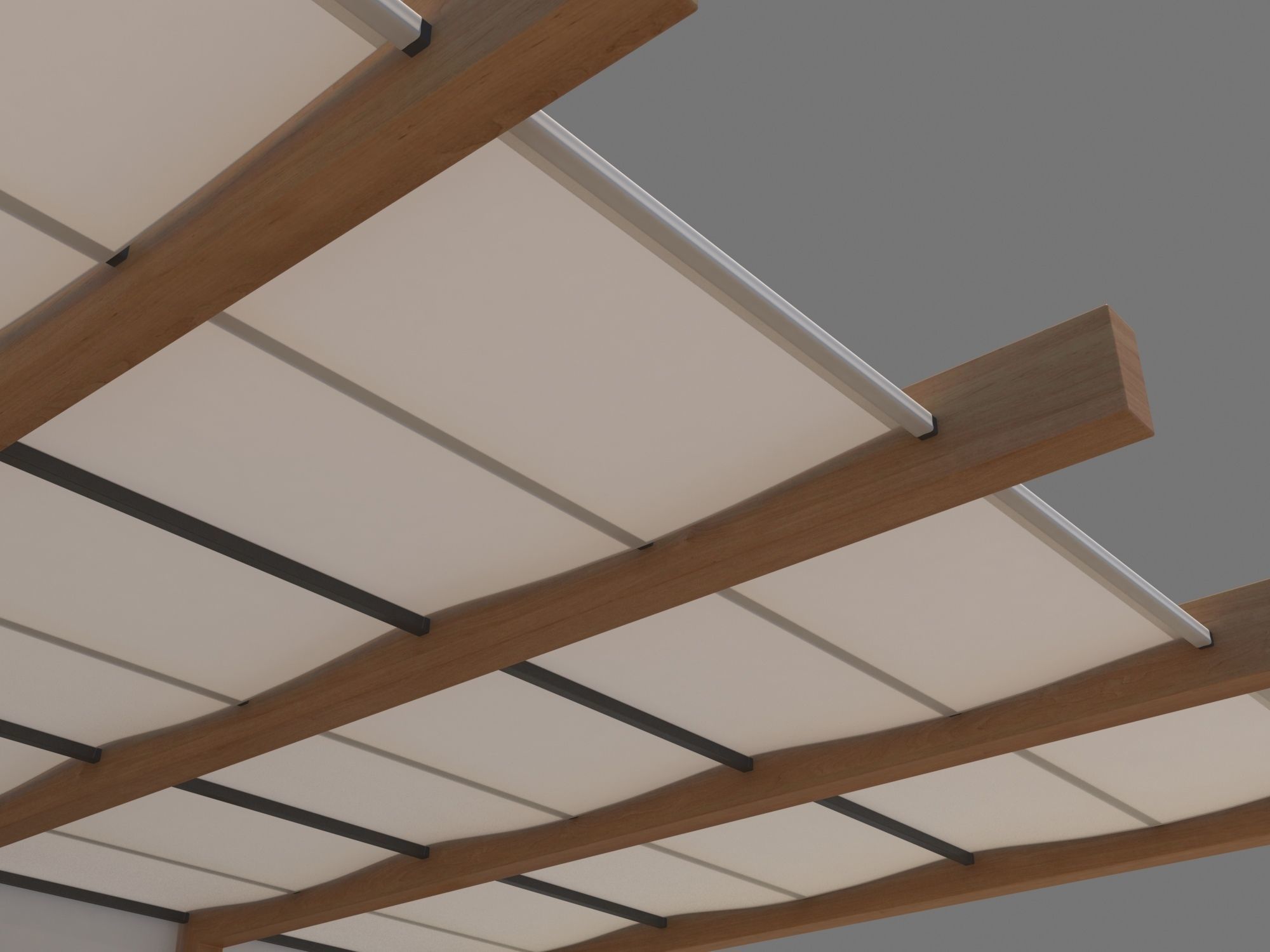 Pergola With Seating Sheltered Corner 3D model_6