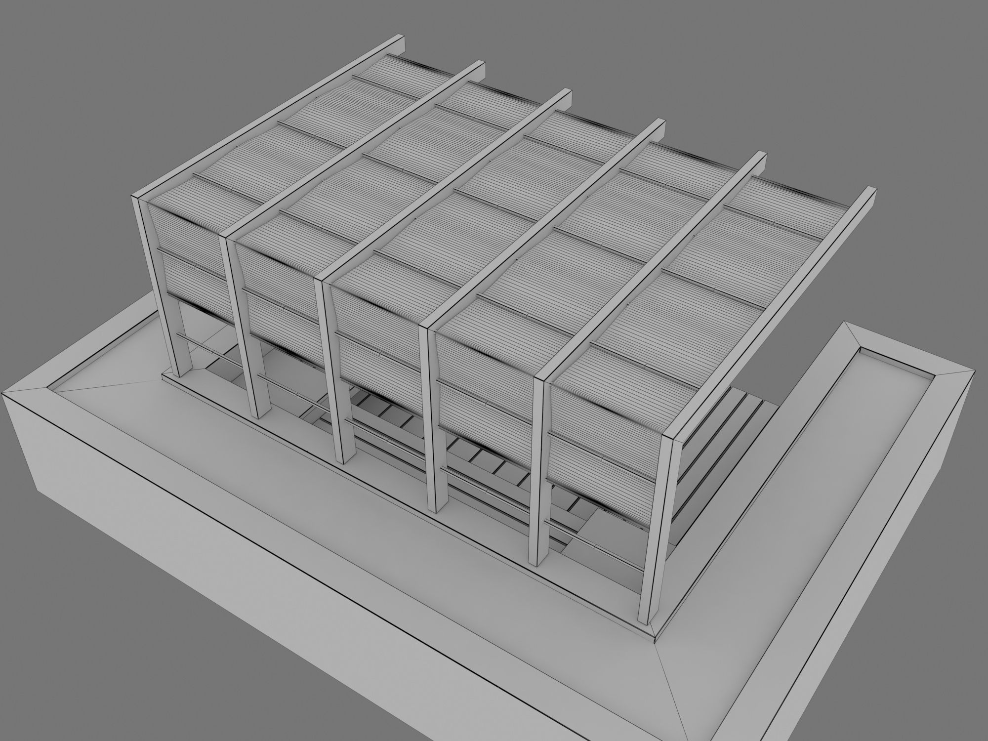 Pergola With Seating Sheltered Corner 3D model_9