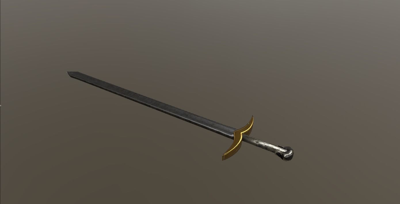 Crusader sword Low-poly 3D model_1