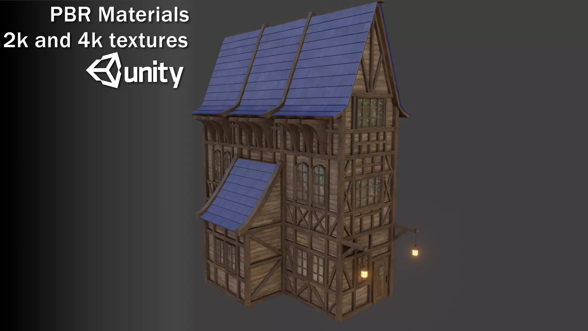 Medieval Modular Building Low-poly 3D model