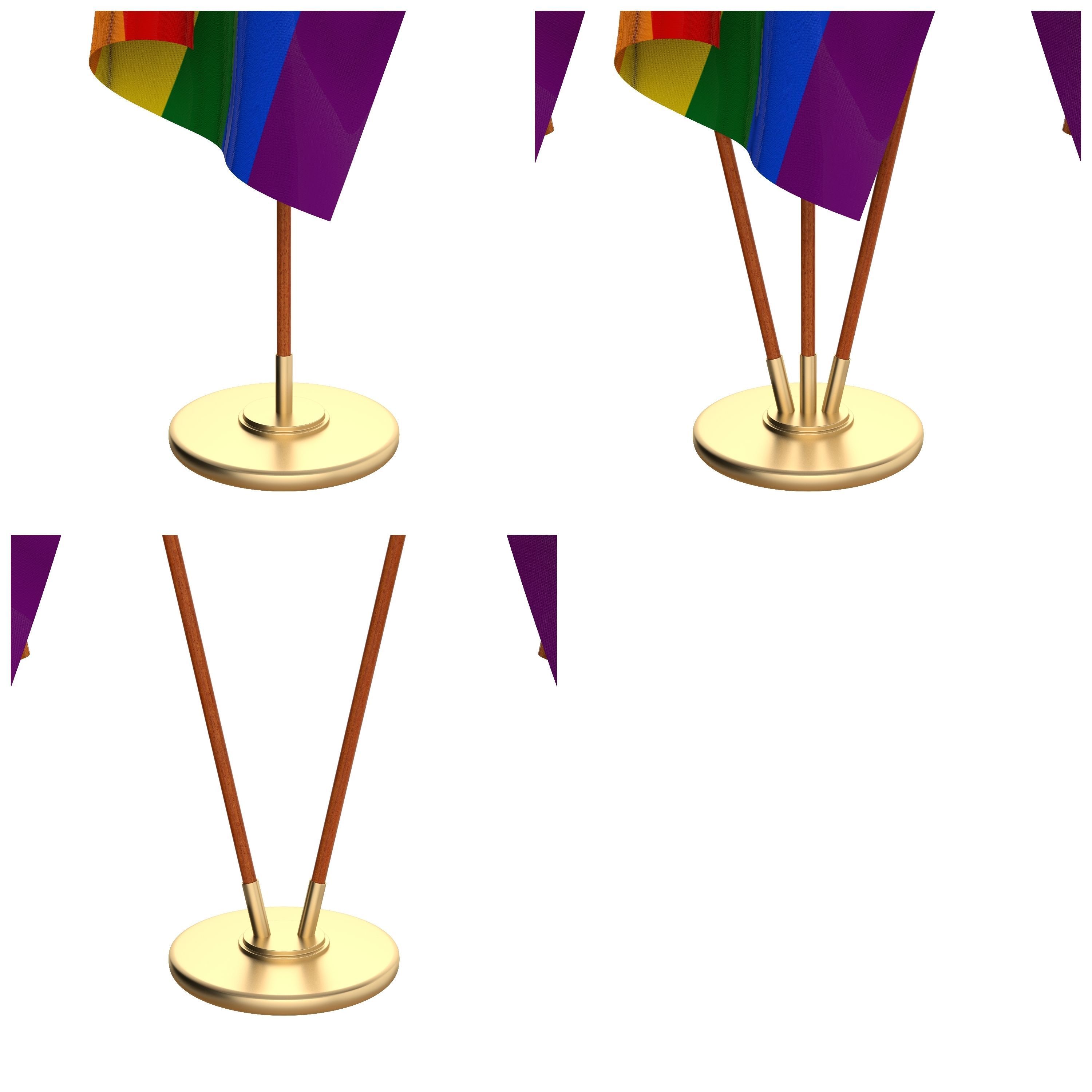 Rainbow Flag Pack 3D model_2