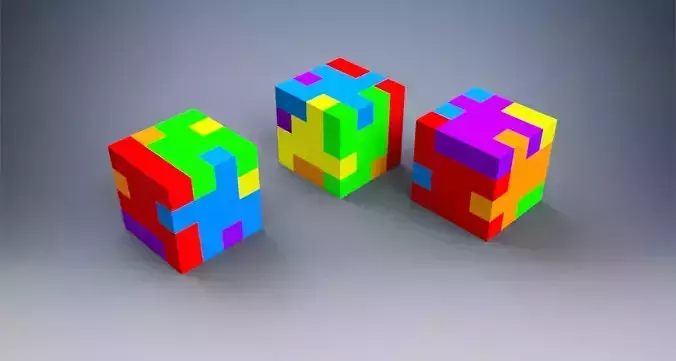 Puzzle 3D colorful cube