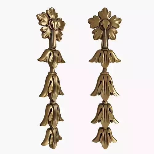 Decor pair of gold earrings