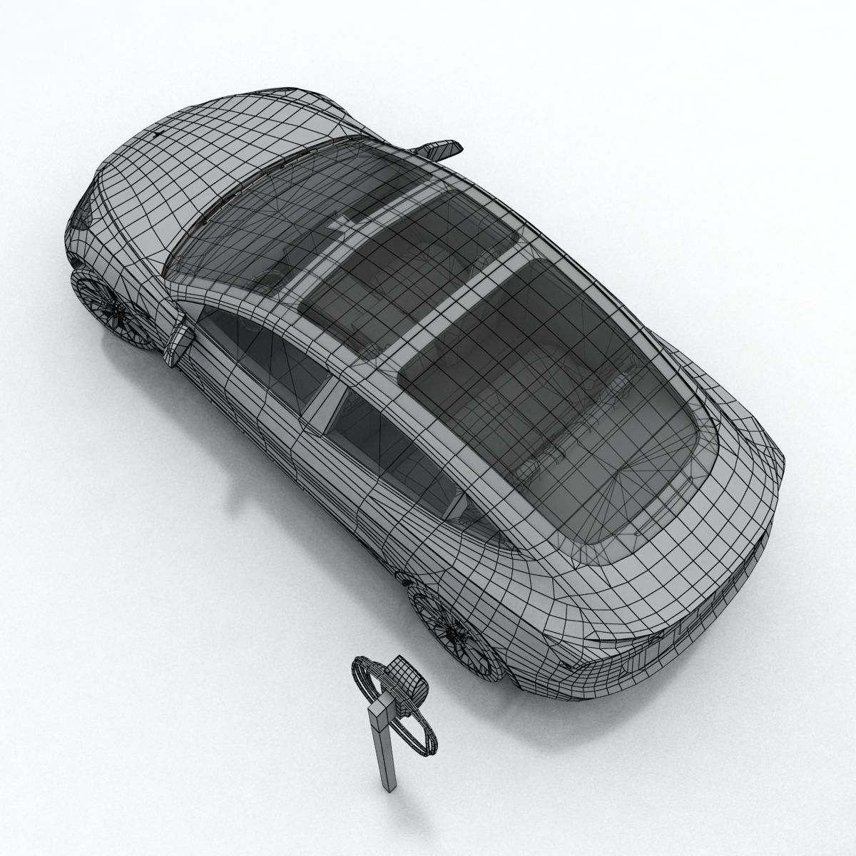 Tesla 3 electric car Low-poly 3D model_23