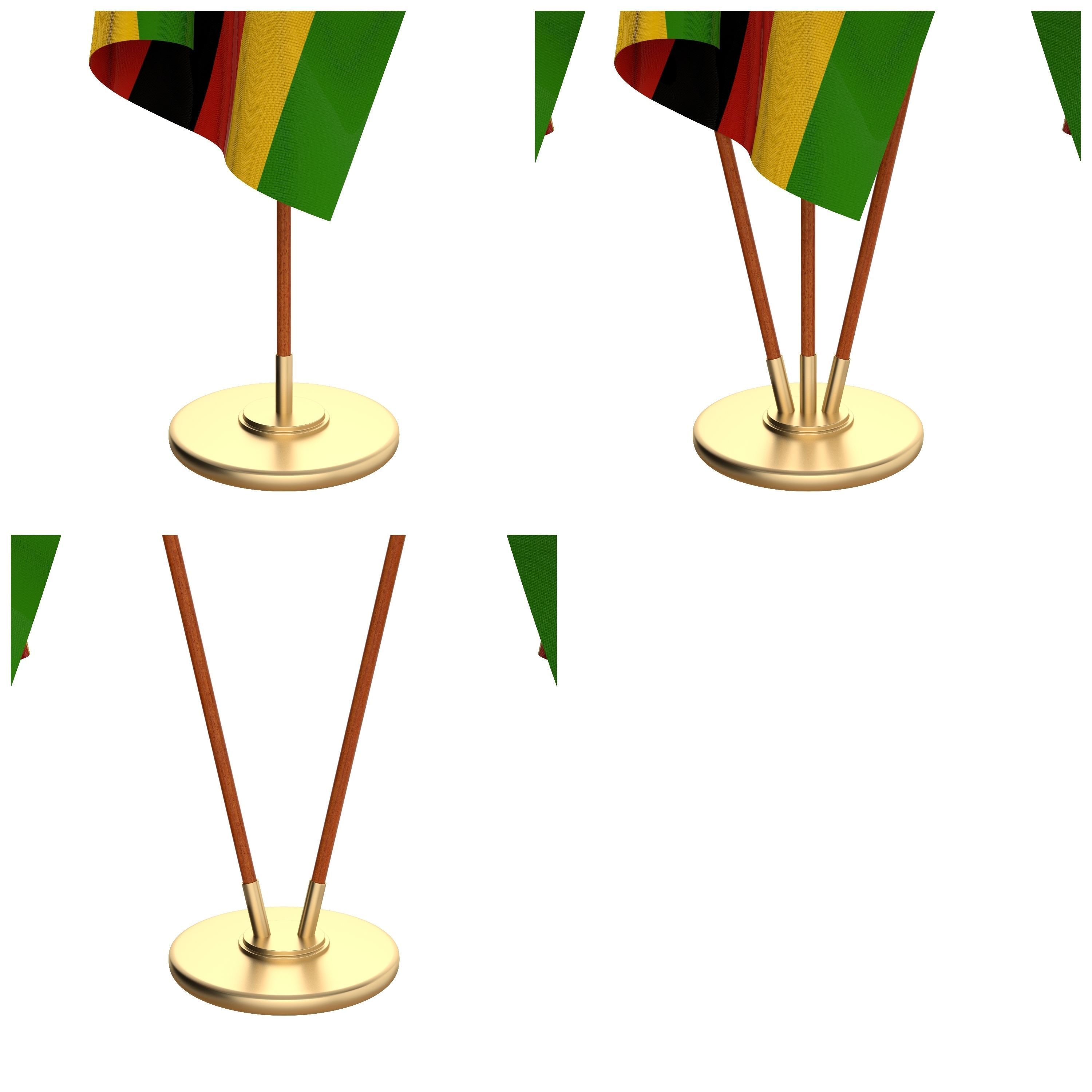 Zimbabwe Flag Pack 3D model_2