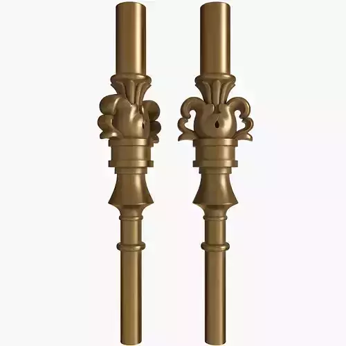 Baluster pair of brass candlesticks