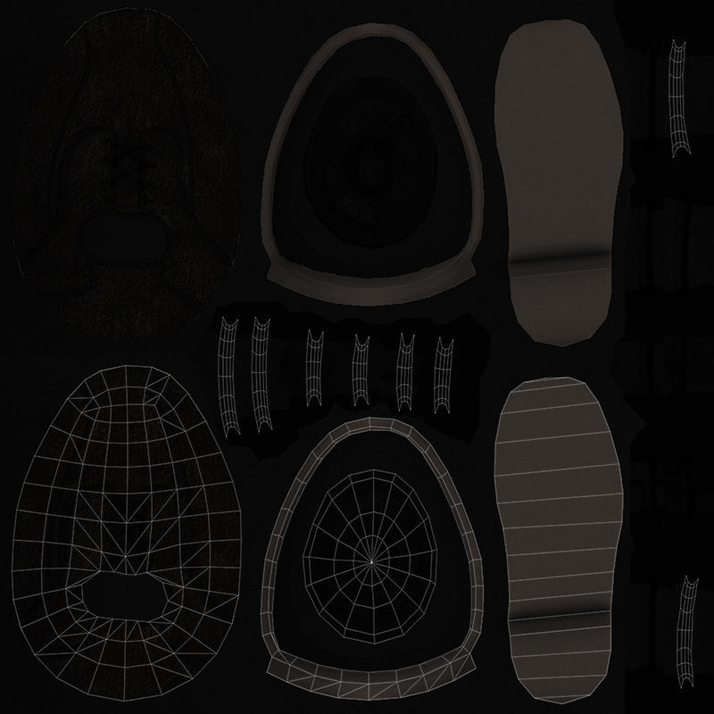 Killer man with gun Low-poly 3D model_11