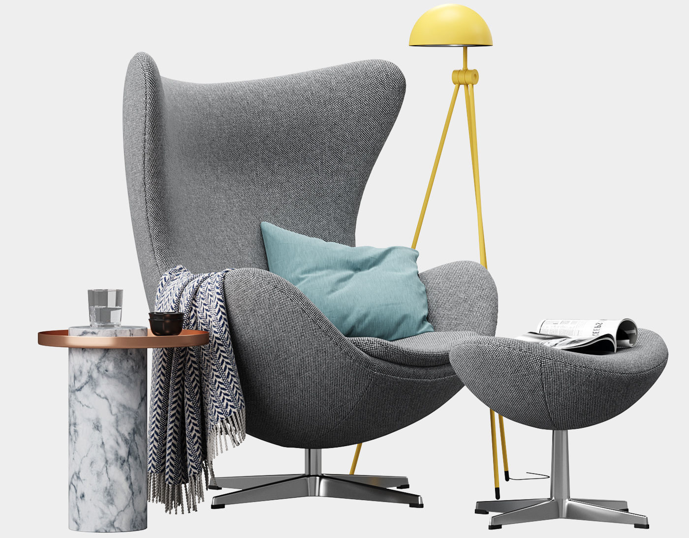  Egg lounge chair  3D model_2