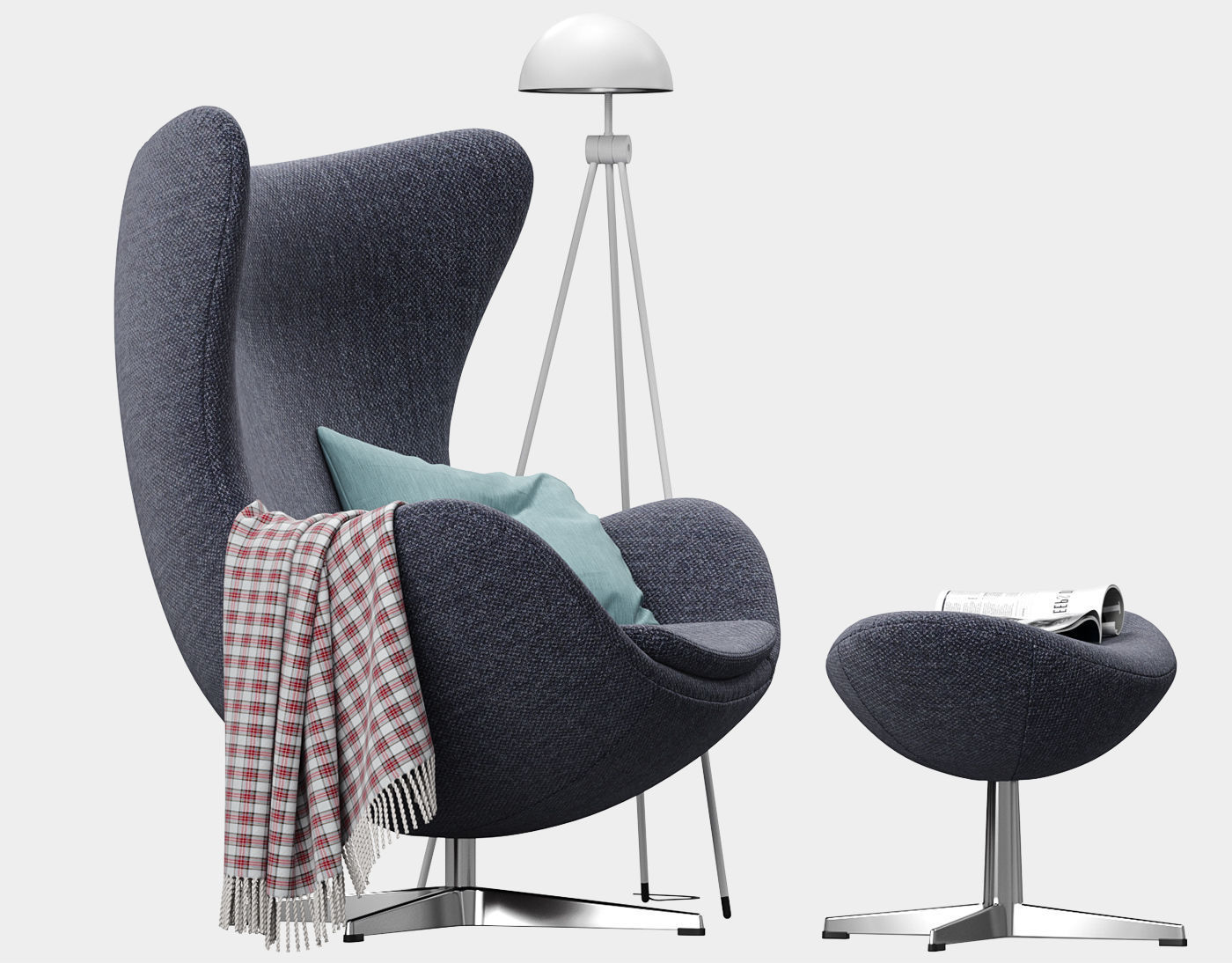  Egg lounge chair  3D model_1