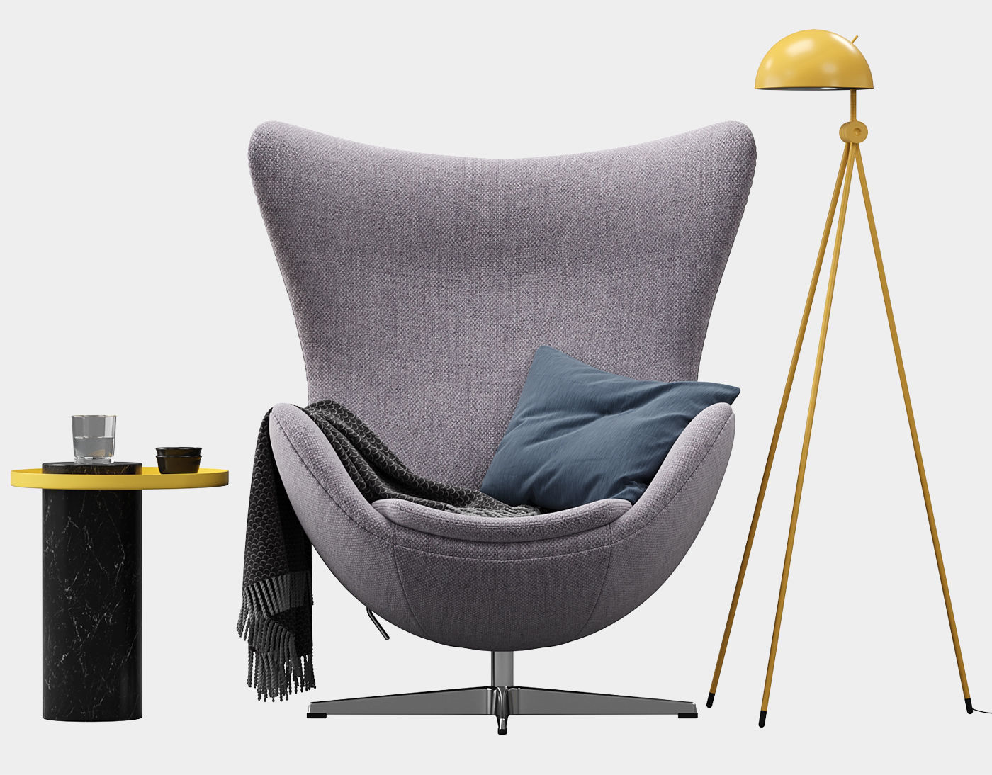  Egg lounge chair  3D model_8