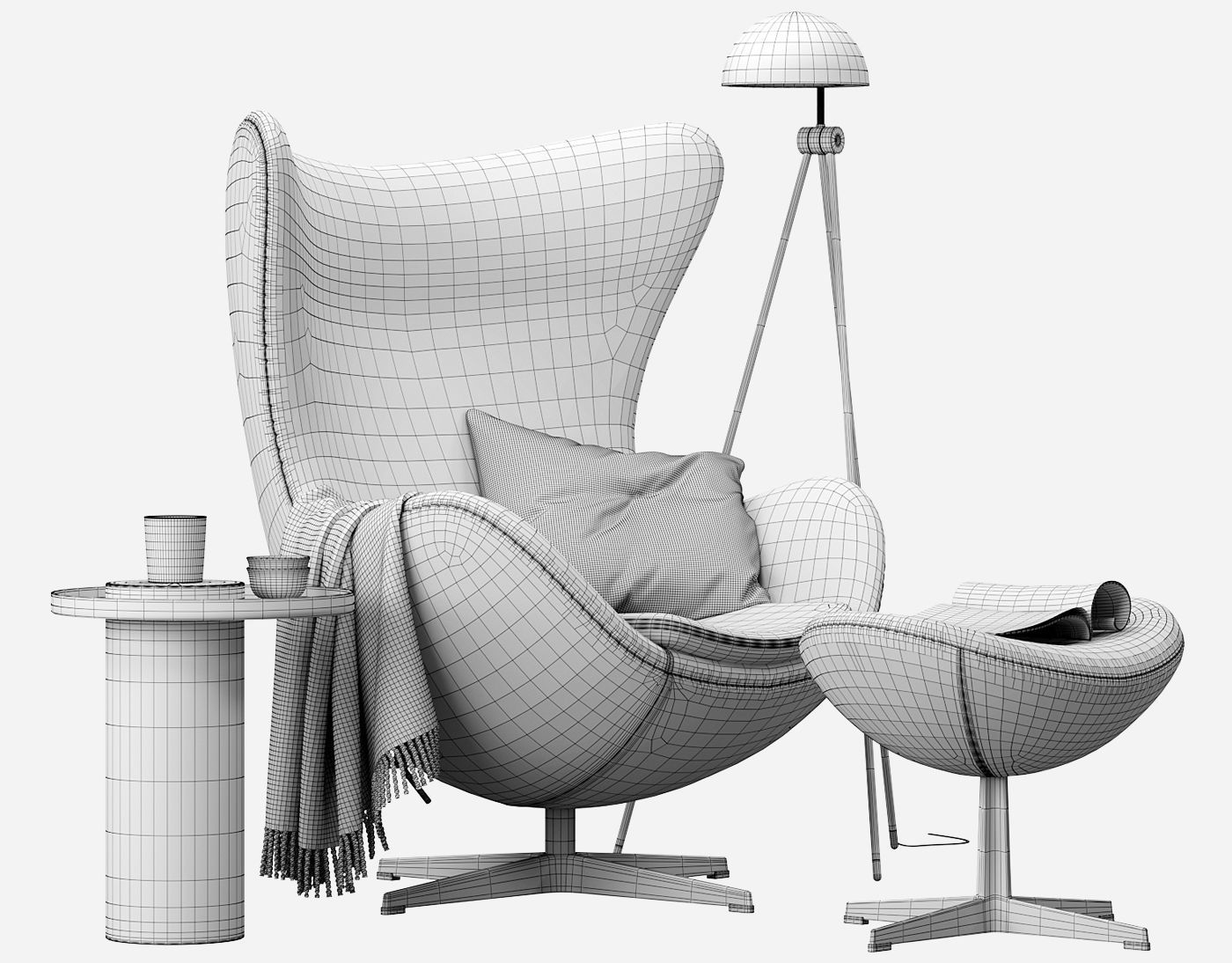  Egg lounge chair  3D model_9