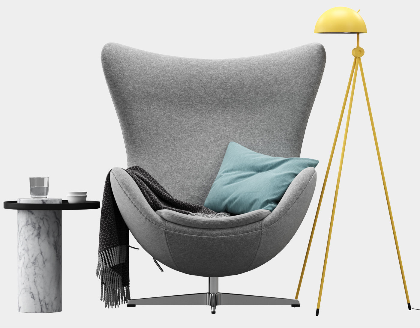  Egg lounge chair  3D model_3