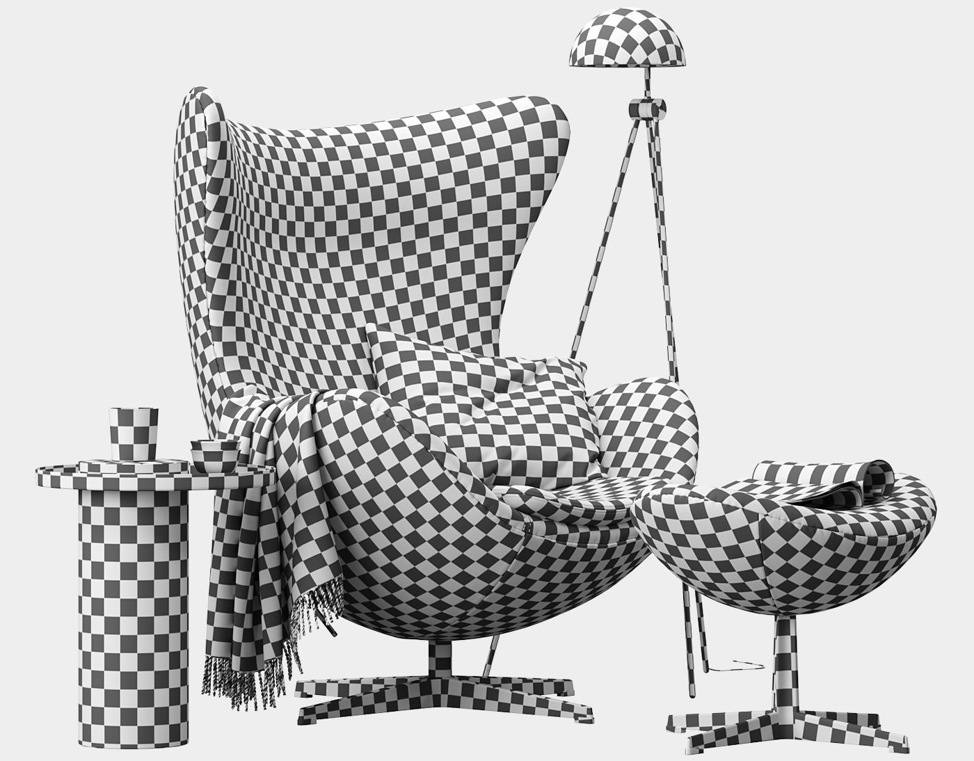  Egg lounge chair  3D model_10