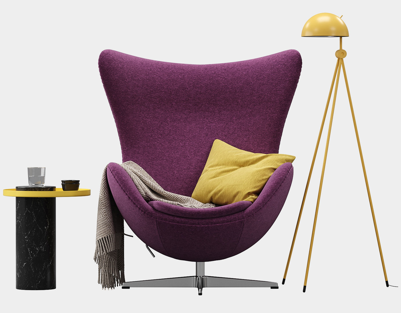  Egg lounge chair  3D model_5