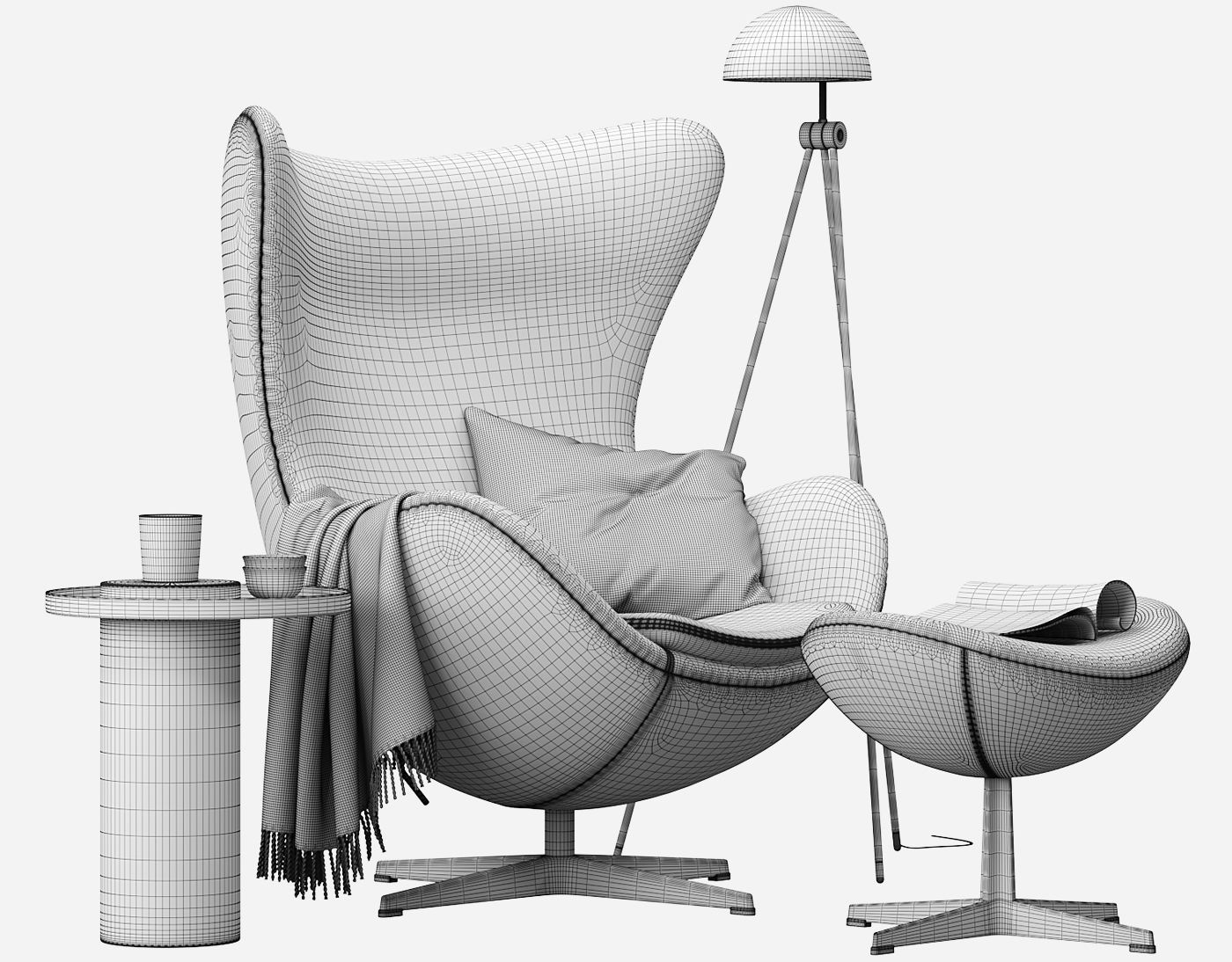  Egg lounge chair  3D model_11