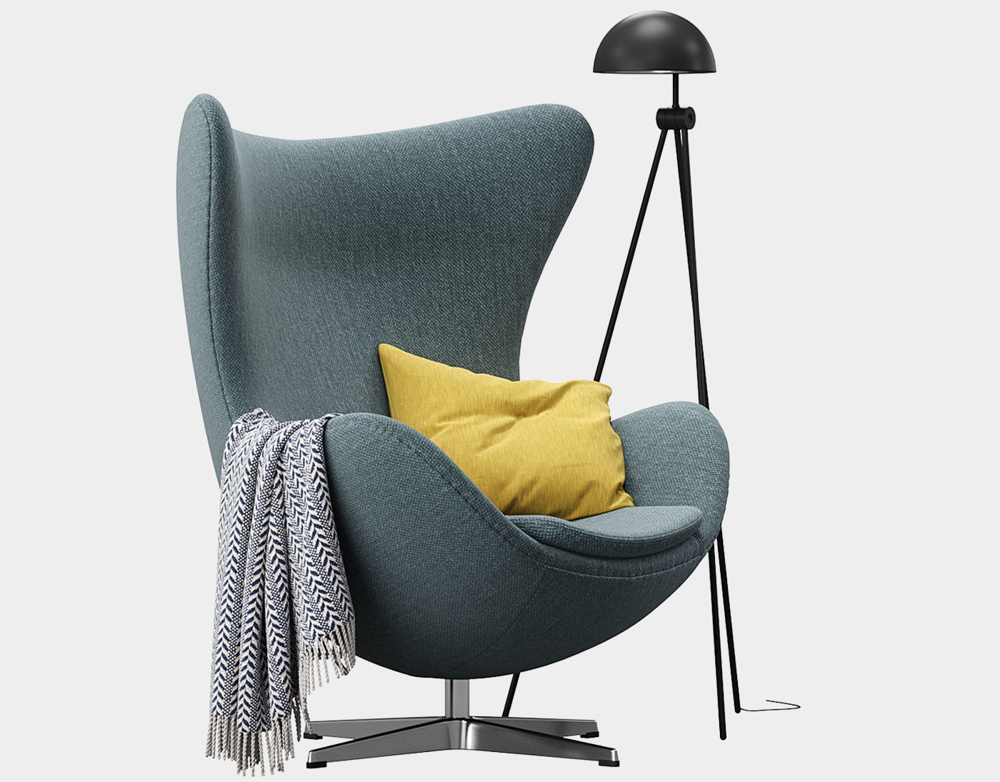 Egg lounge chair  3D model_4