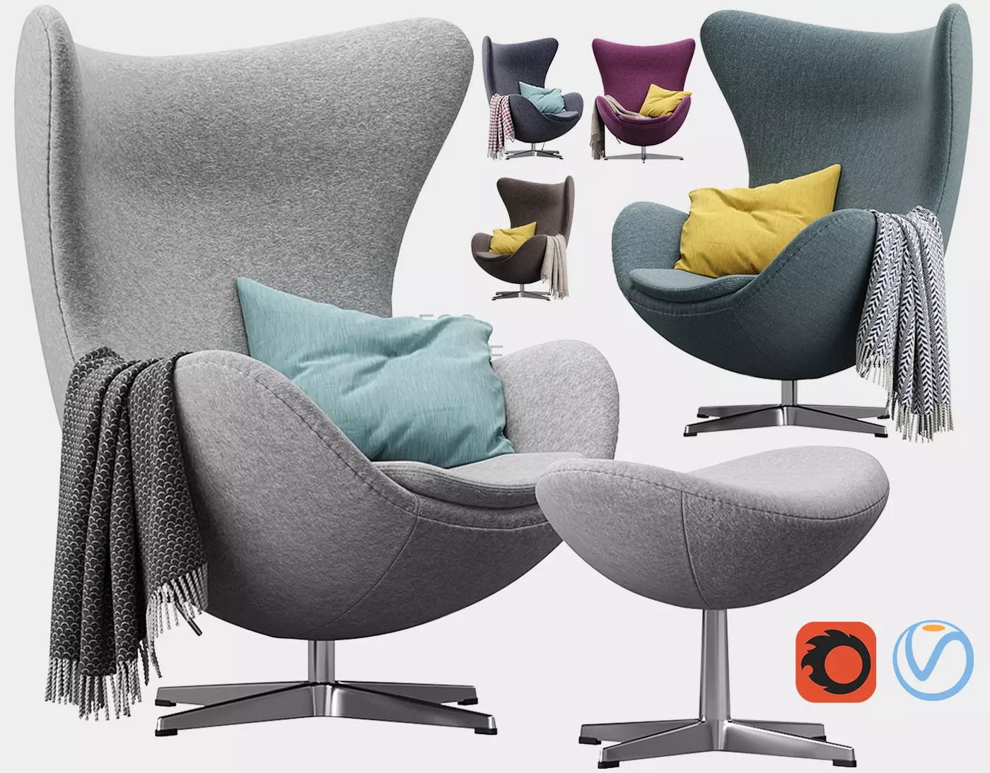  Egg lounge chair  3D model_0