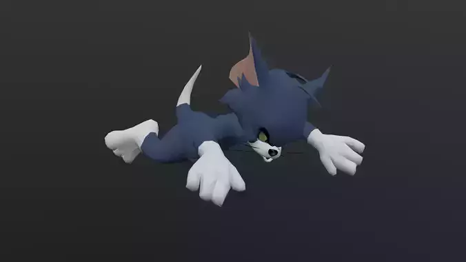 TOMC-022 Tom Cat Swimming Low-poly 3D model