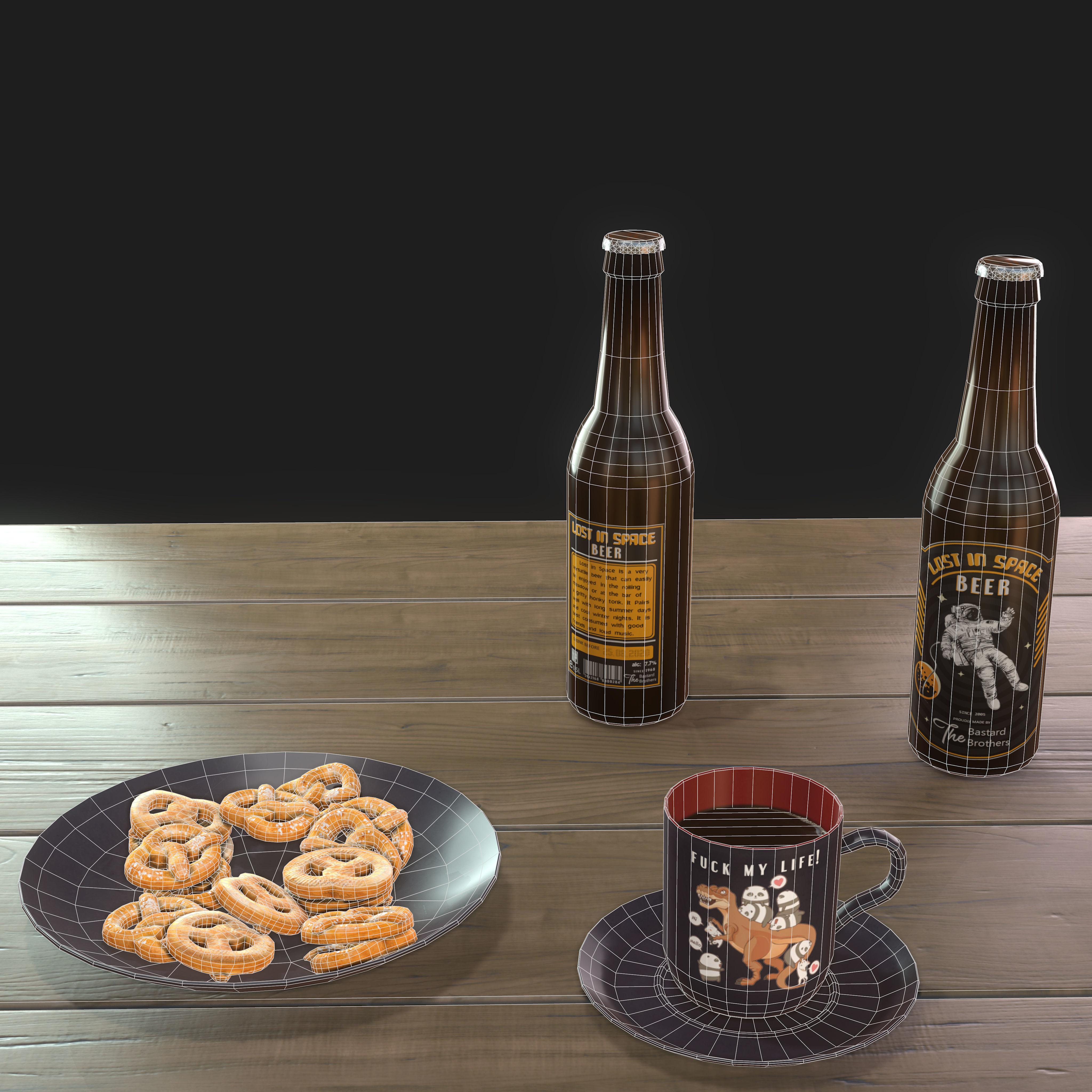 Coffee Table Low-poly 3D model_4