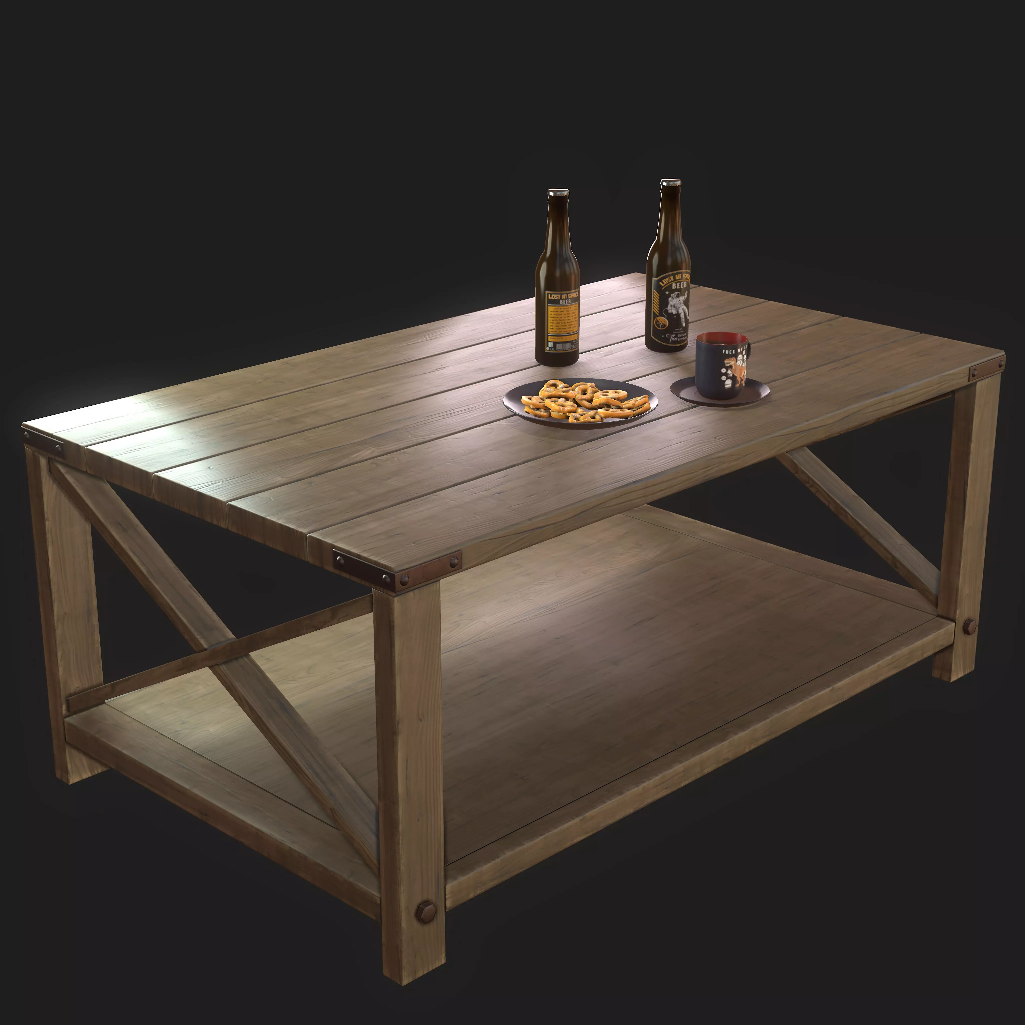 Coffee Table Low-poly 3D model_0