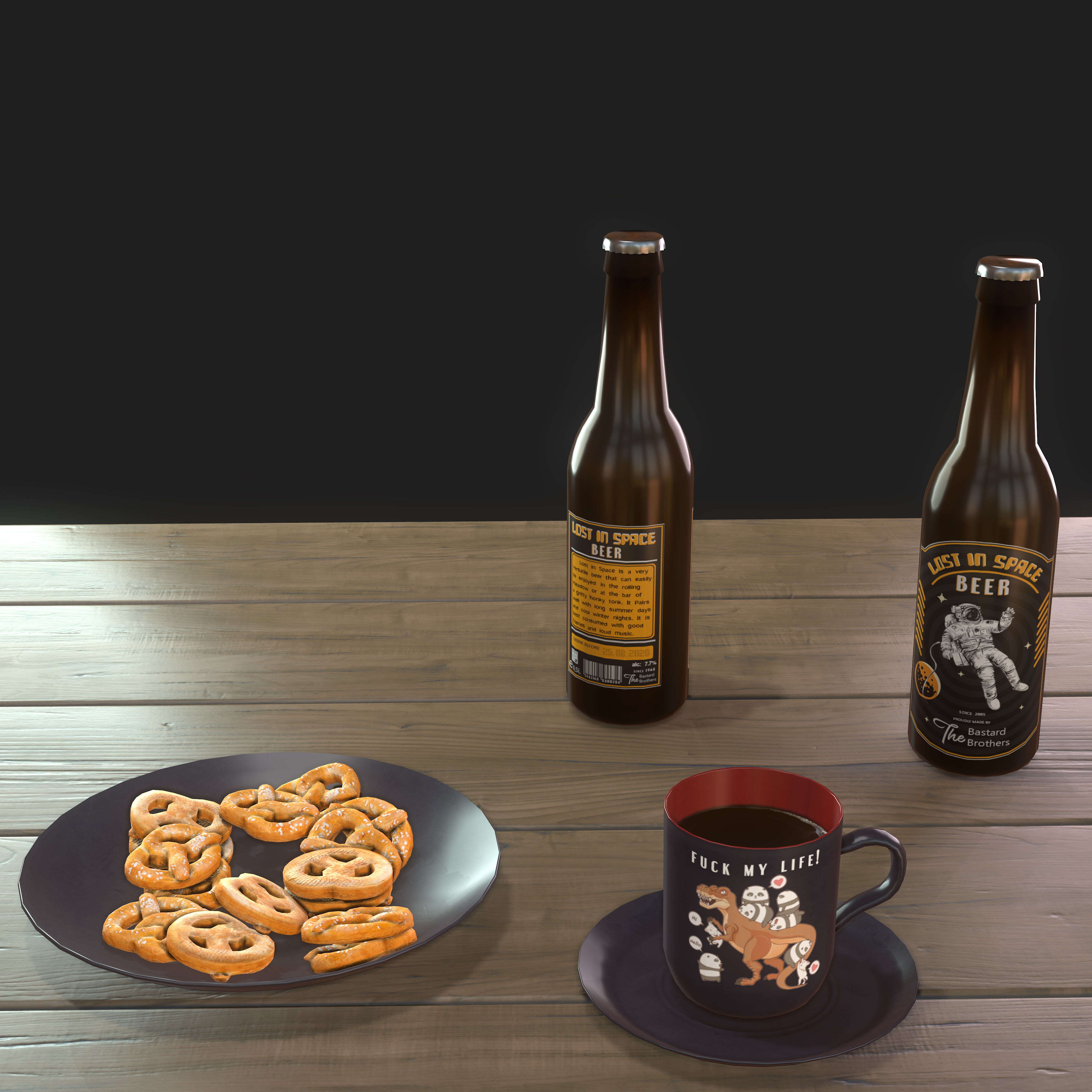 Coffee Table Low-poly 3D model_3