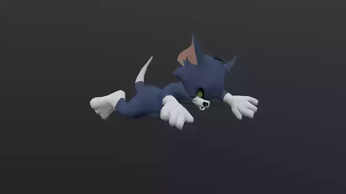 TOMC-023 Tom Cat Swimming In Place Low-poly 3D model
