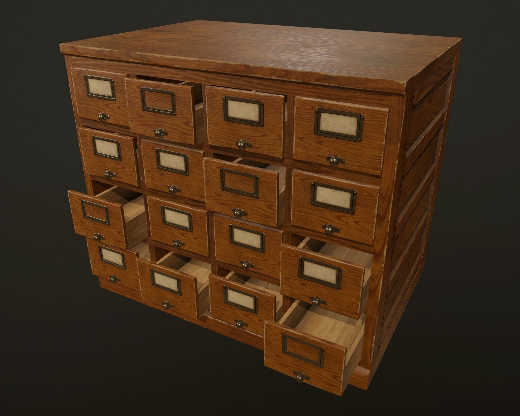 Card File Cabinet - PBR Game Ready Low-poly 3D model_1
