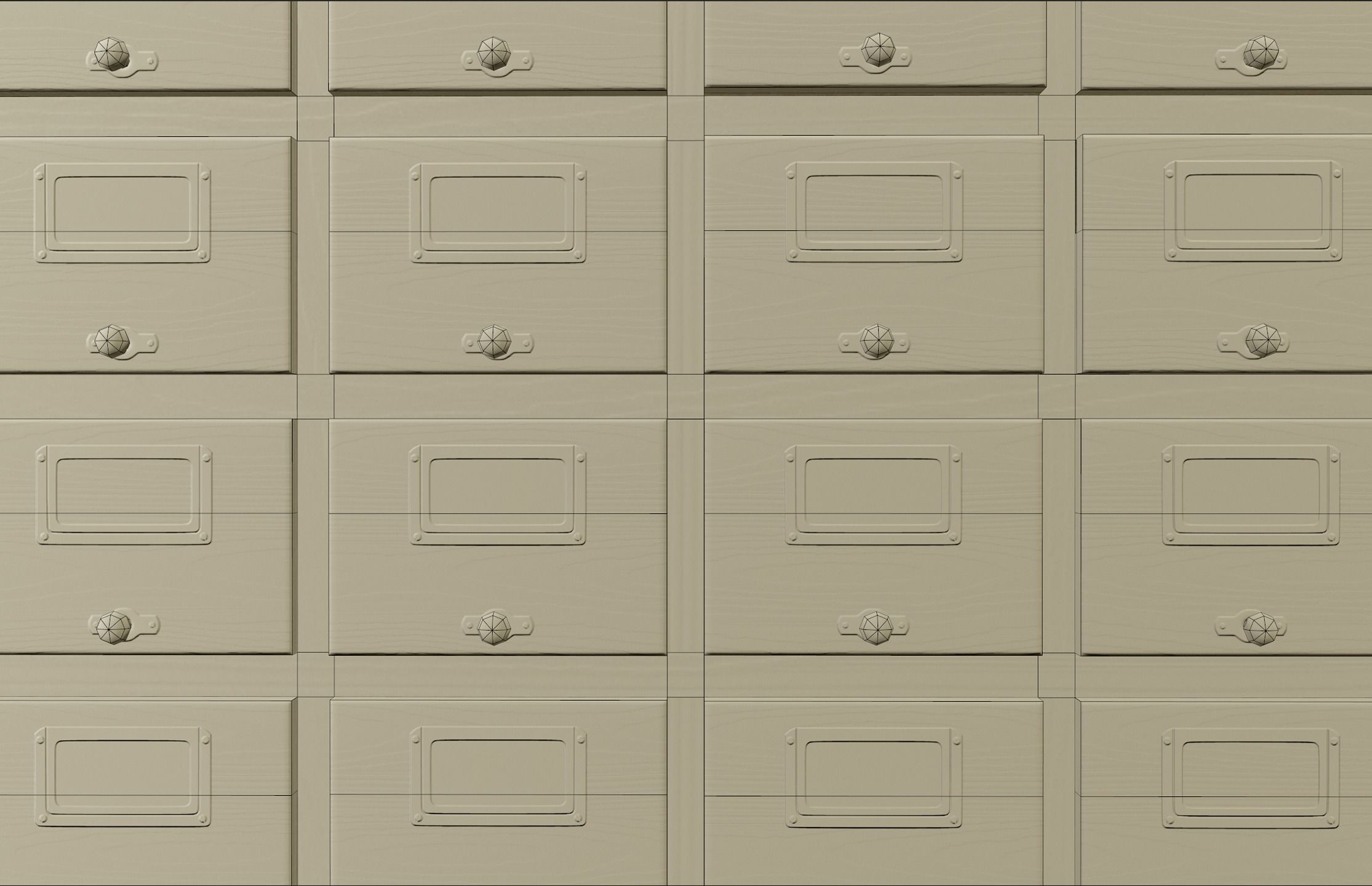 Card File Cabinet - PBR Game Ready Low-poly 3D model_9