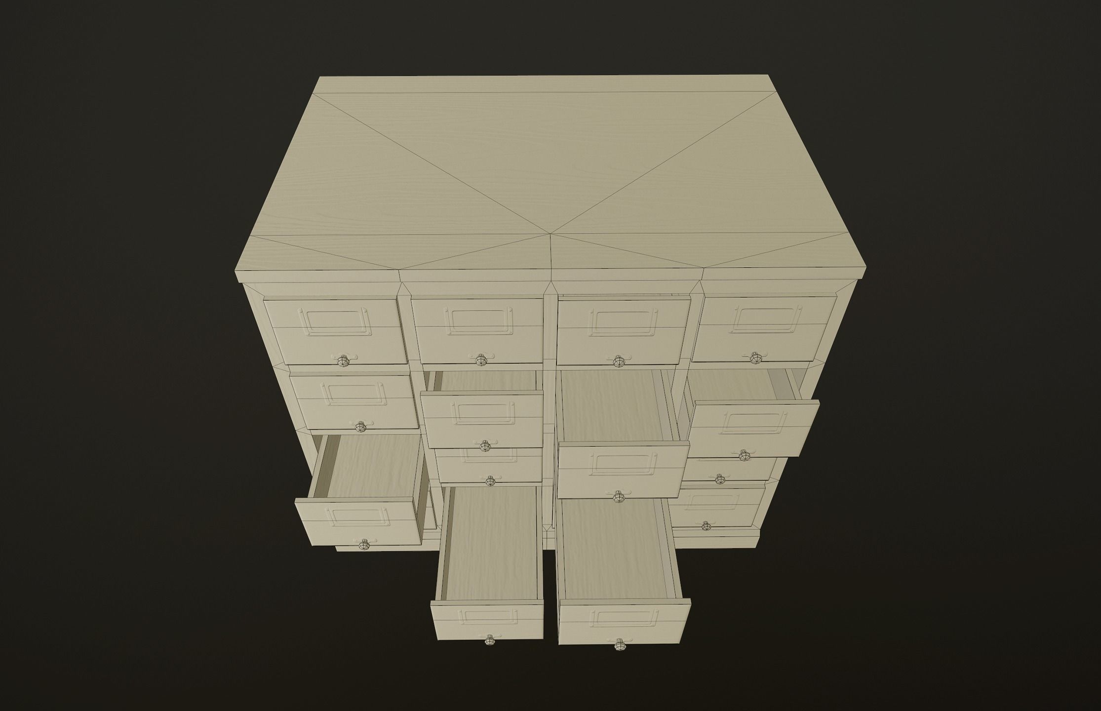 Card File Cabinet - PBR Game Ready Low-poly 3D model_7