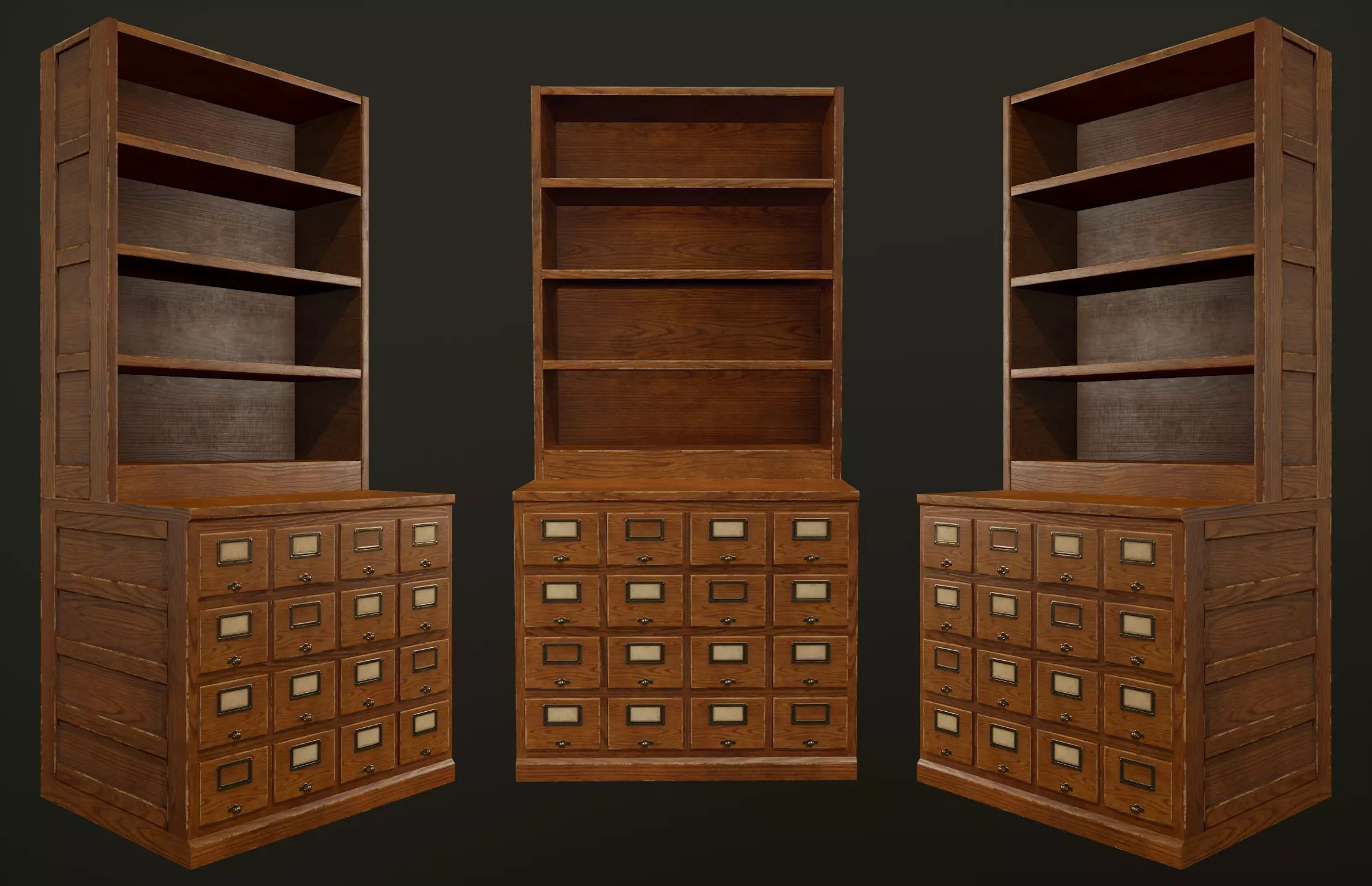 Card File Cabinet - PBR Game Ready Low-poly 3D model_0