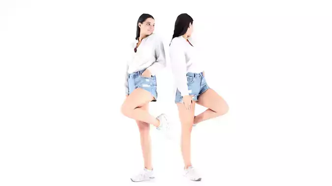 Funny female in casual style 