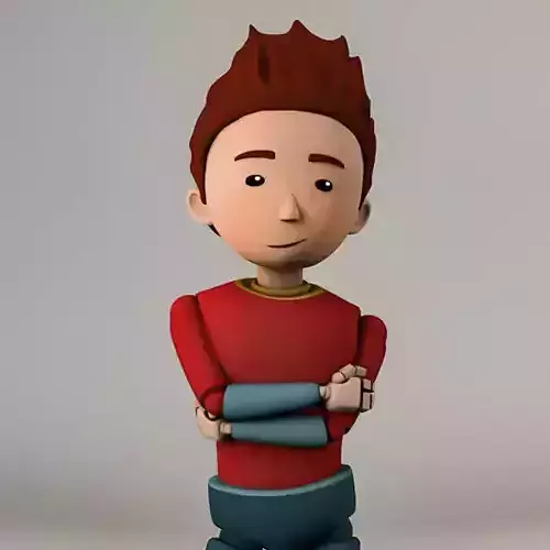 Cartoon Boy Rig Cinema 4D 3D model