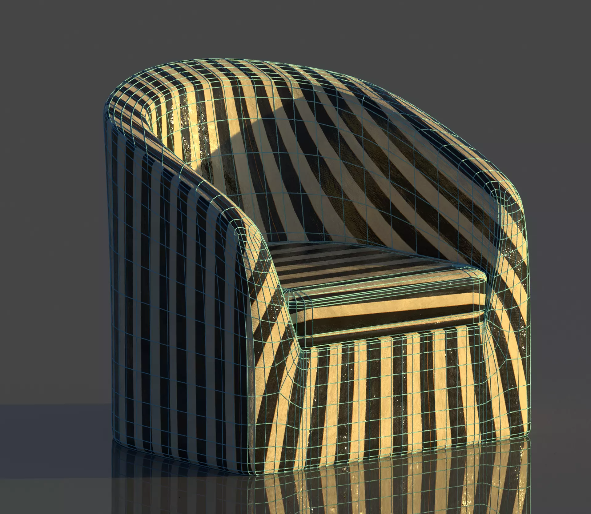 rounded reception chair Low-poly 3D model