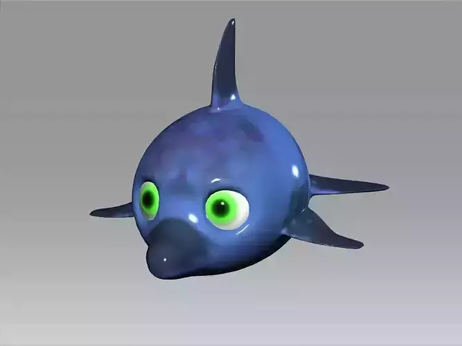 Cartoon Dolphin toy Low-poly 3D model