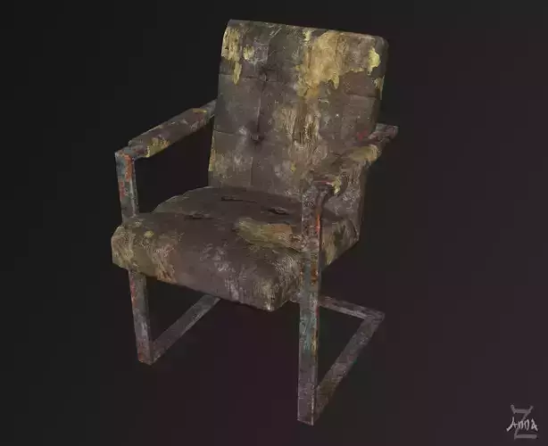 The Post-apocalyptic modern chair Low-poly 3D model