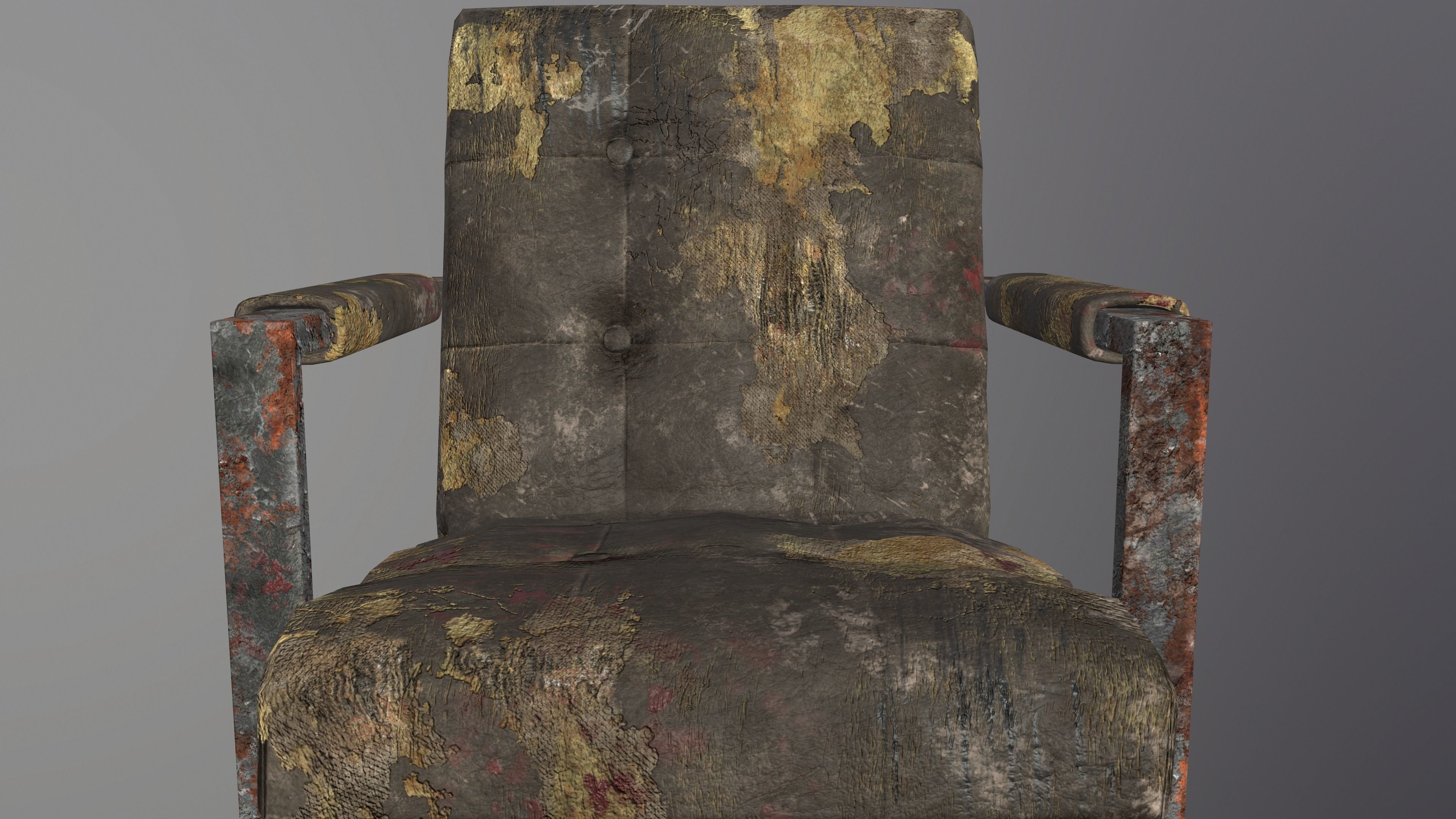 The Post-apocalyptic modern chair Low-poly 3D model_13