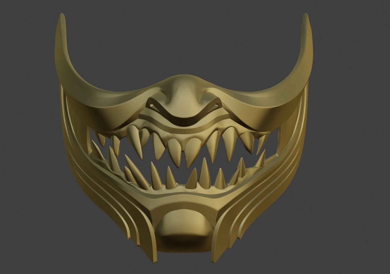Scorpion Demon Samurai cosplay mask for face Mortal Kombat 11 3D print model_0