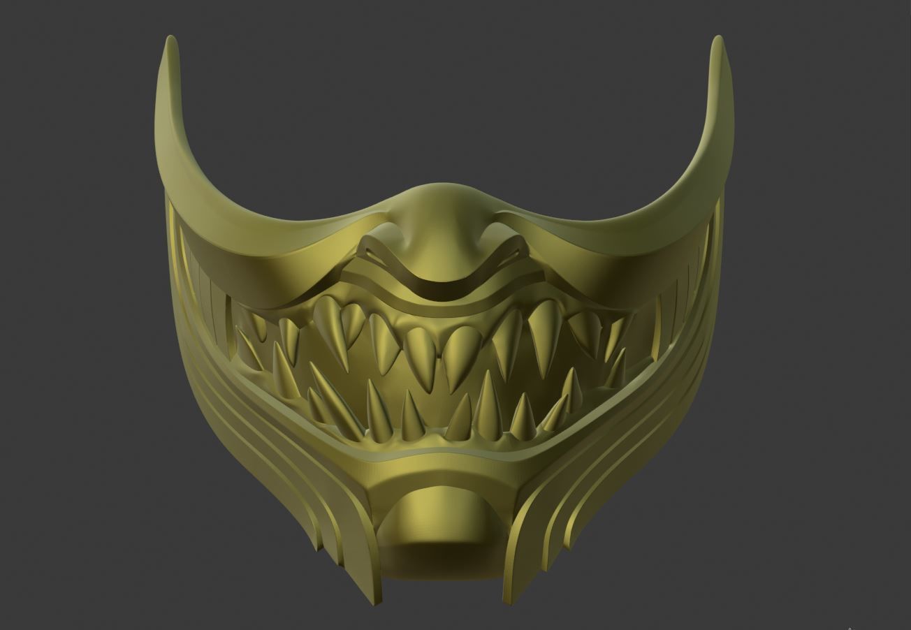 Scorpion Demon Samurai cosplay mask for face Mortal Kombat 11 3D print model_10