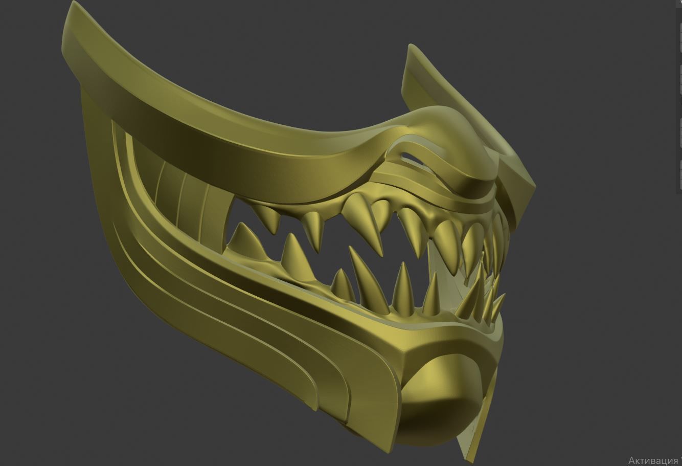 Scorpion Demon Samurai cosplay mask for face Mortal Kombat 11 3D print model_16